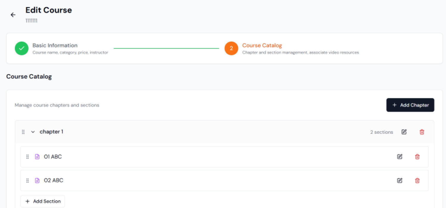 Course catalog settings